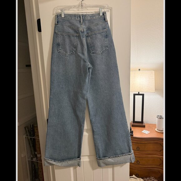 AGOLDE Dame High Rise Wide Leg Cuffed Jeans in Showdown | Size 24 - Picture 5 of 7
